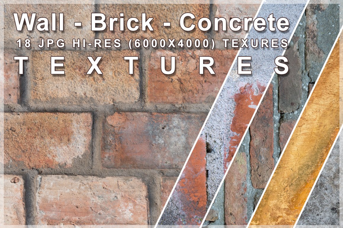Wall - Brick - Concrete textures cover image.
