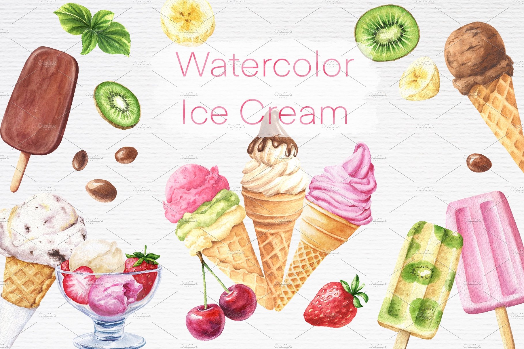 Watercolor Ice Cream cover image.