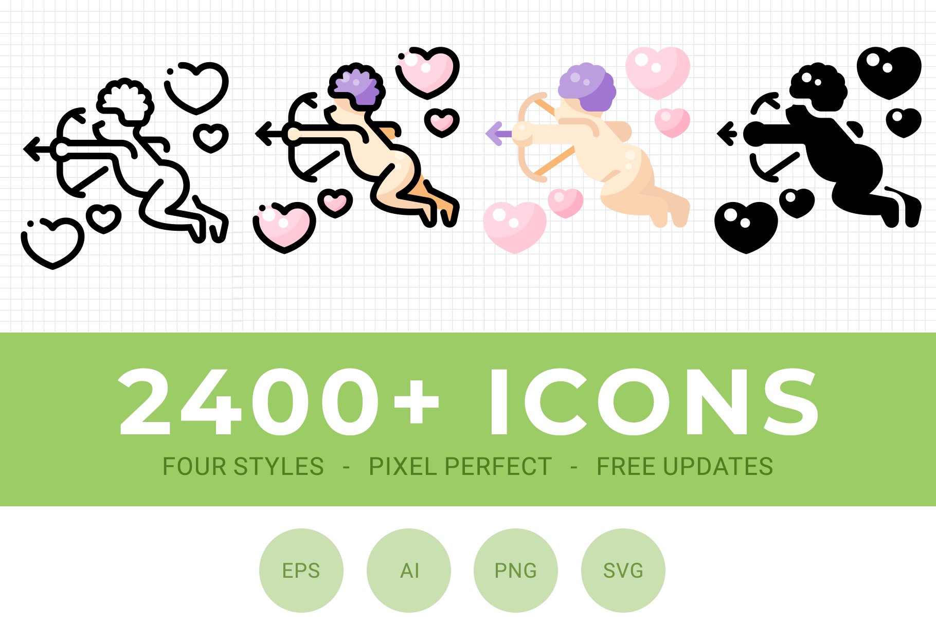 4 styles 2,400 icons - Boldround cover image.