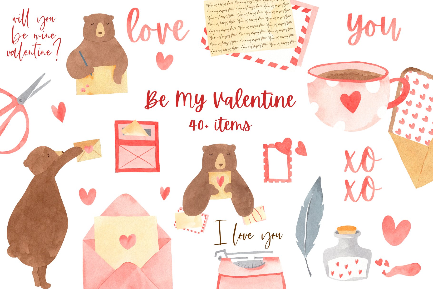 Be My Valentine Clipart cover image.