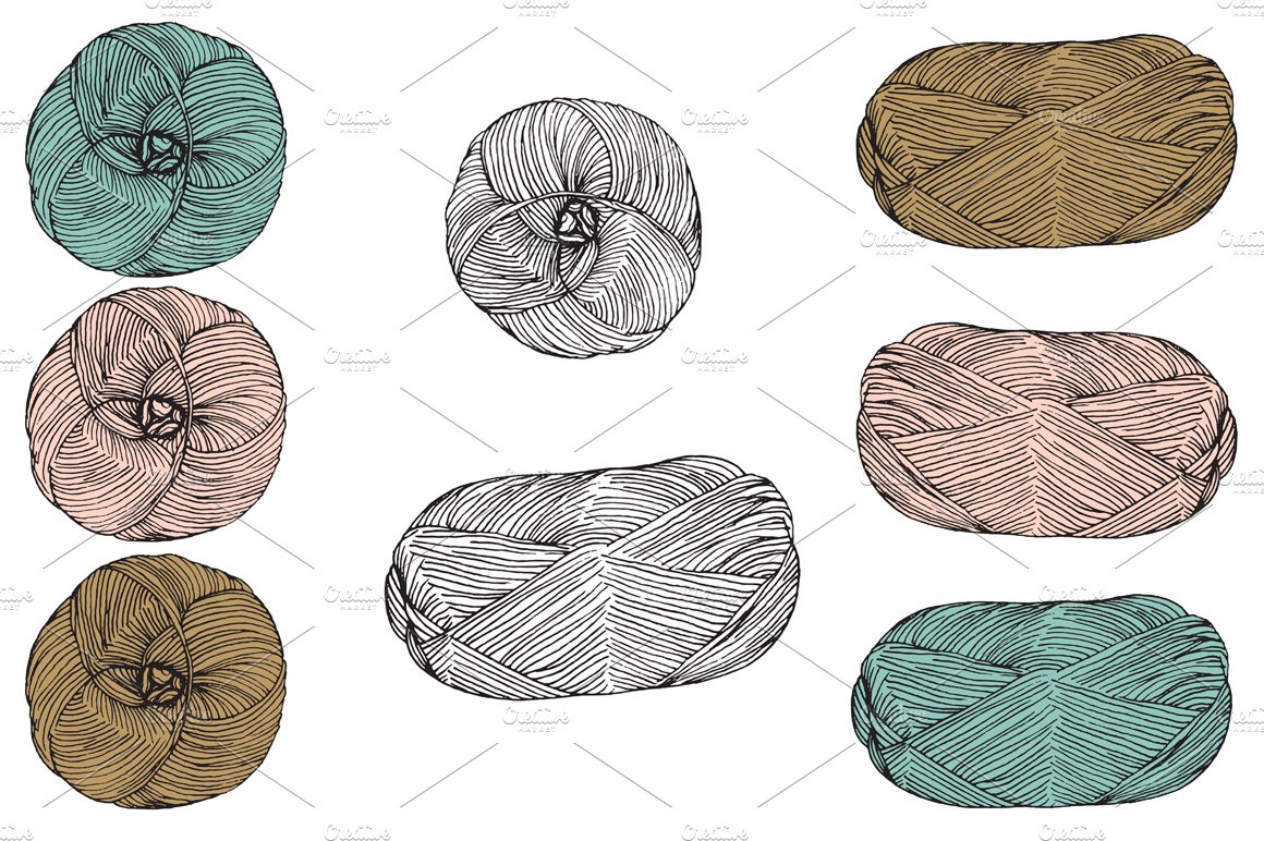 Yarn balls in vector. Vol.2 cover image.