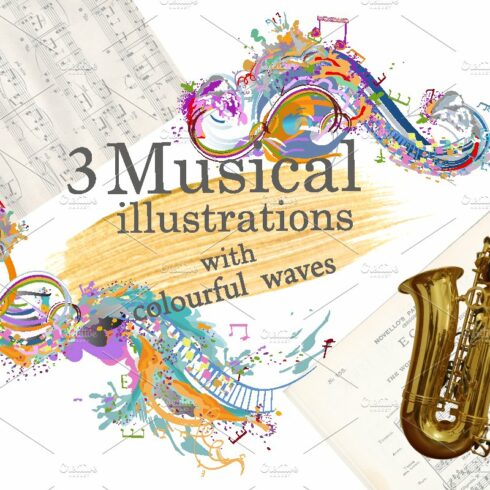 Abstract treble clefs with musical w cover image.