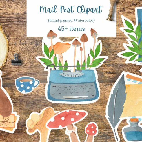 Mail Post Watercolor Clipart cover image.