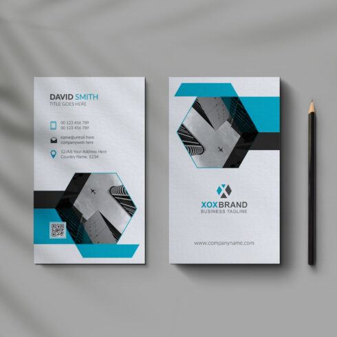 Vertical business card template cover image.