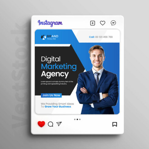 Corporate social media Instagram post and banner template cover image.