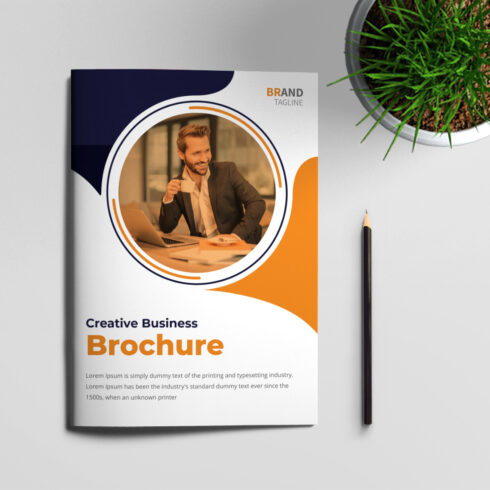 Clean and Minimal Bifold Brochure Design Template cover image.