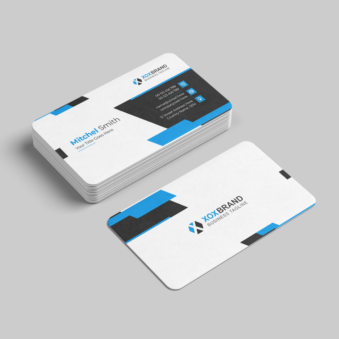 Modern business card design template preview image.