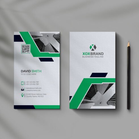 Vertical business card design cover image.