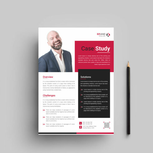 Business case study flyer cover image.