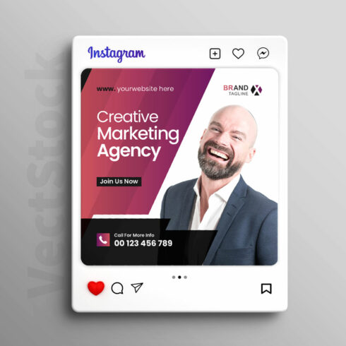Digital marketing agency and corporate social media banner or instagram post template cover image.