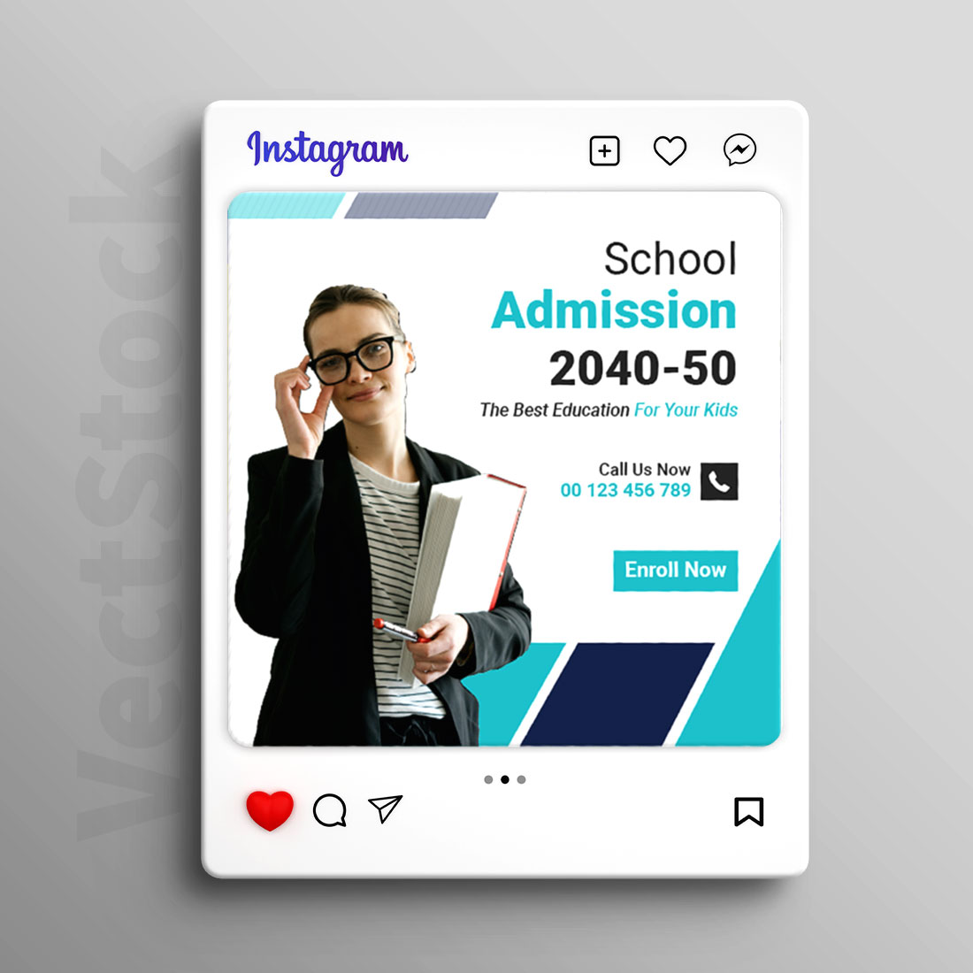 School admission sale social media Instagram post cover image.