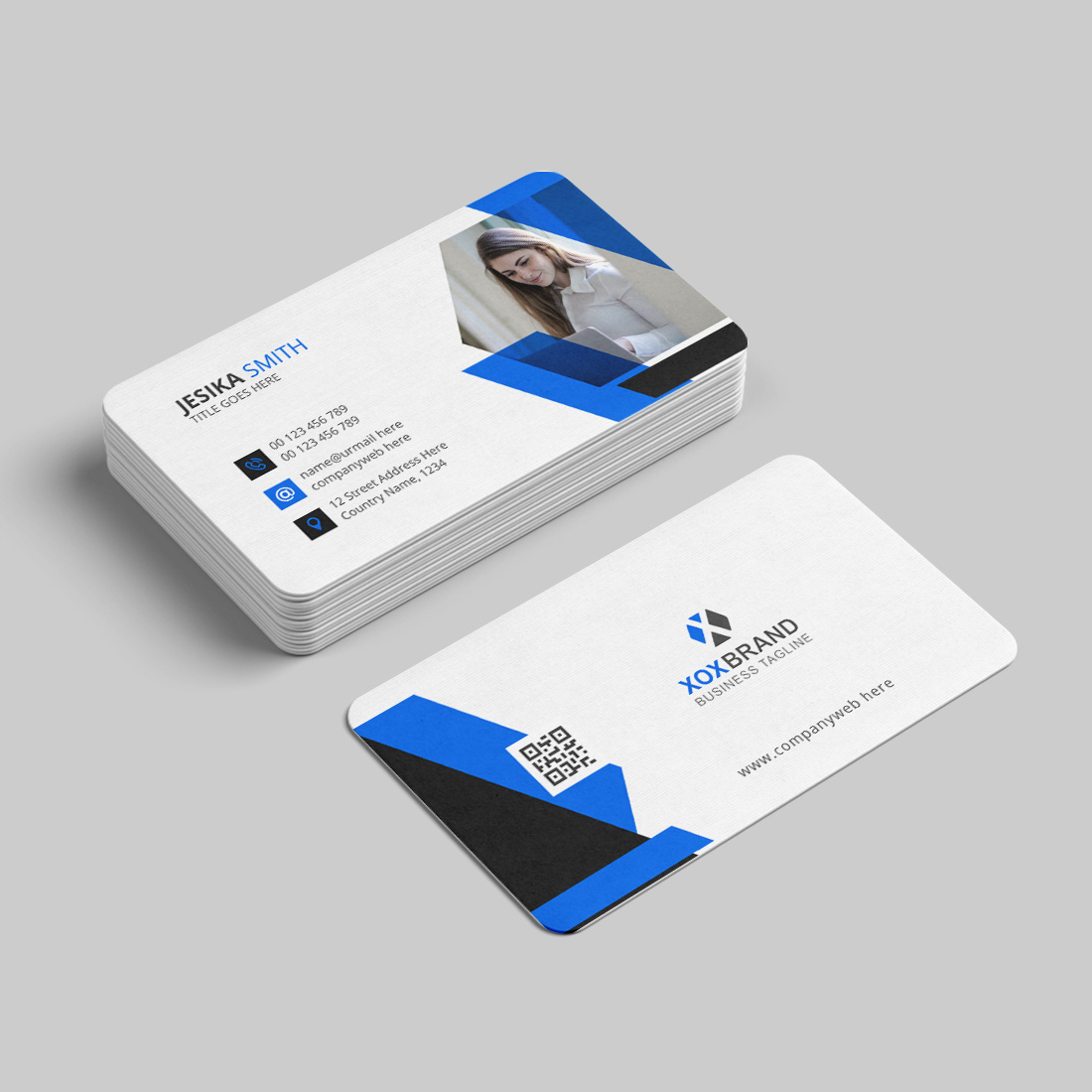 Creative and Clean business card design preview image.