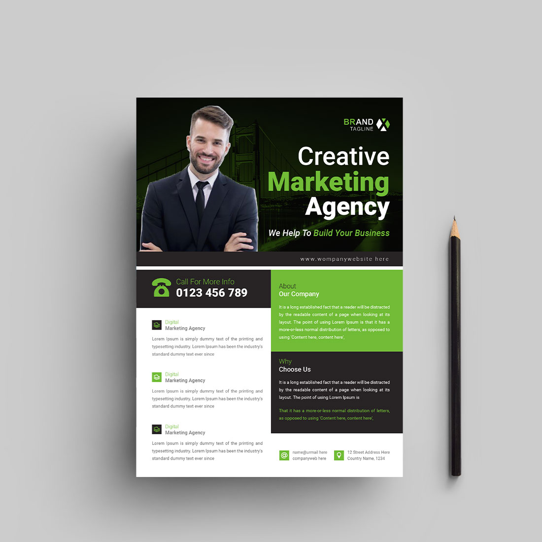 Creative marketing flyer design cover image.