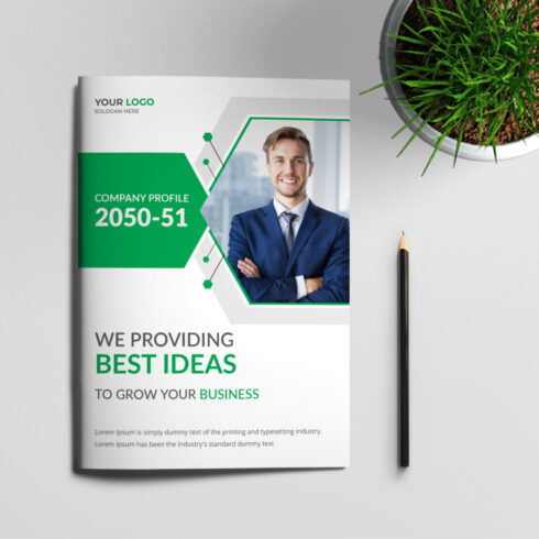 Bifold Business Brochure Design Template cover image.