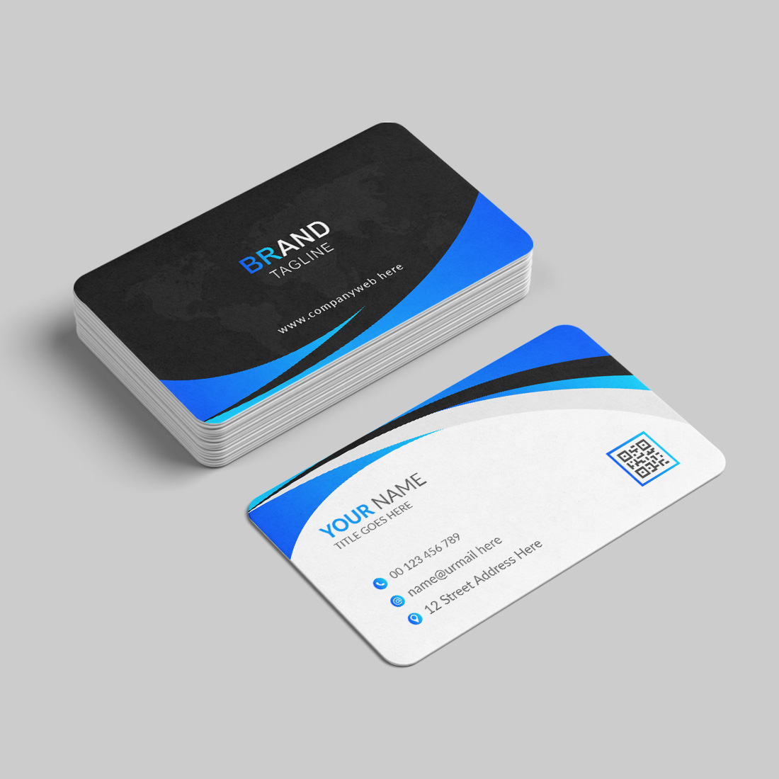 Creative and abstract business card design preview image.