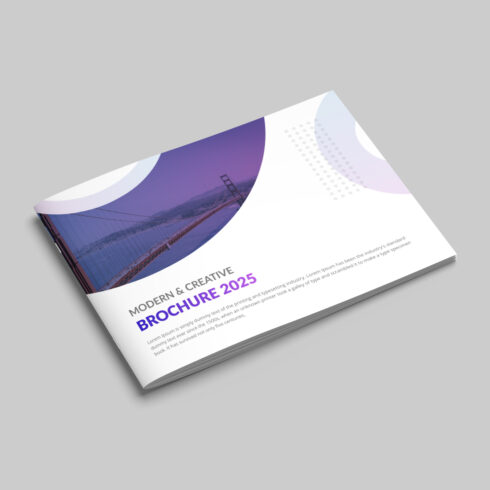 Multipage minimal landscape brochure design template cover image.