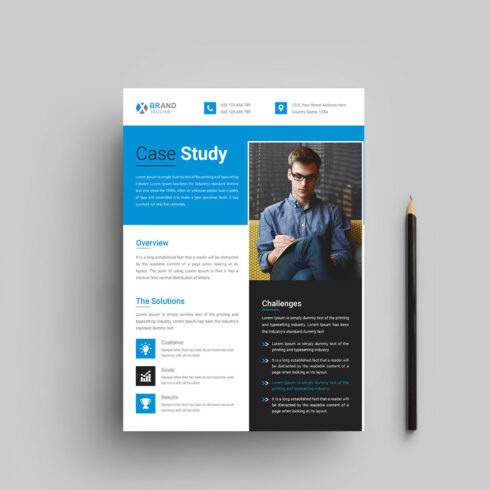 Business case study template cover image.