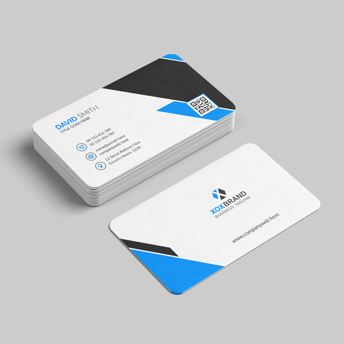 Clean and modern business card design preview image.