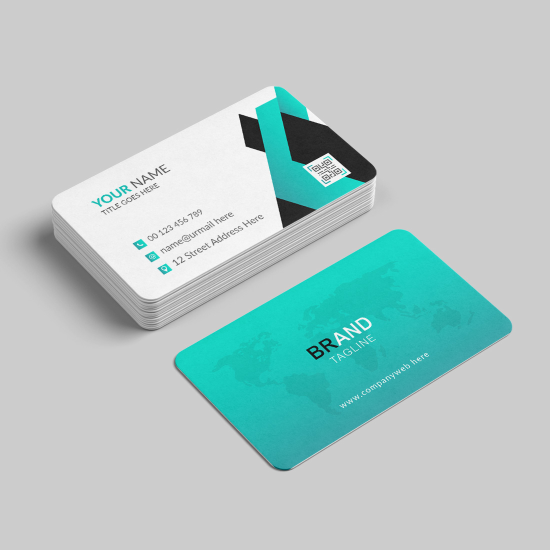 Business card design template preview image.