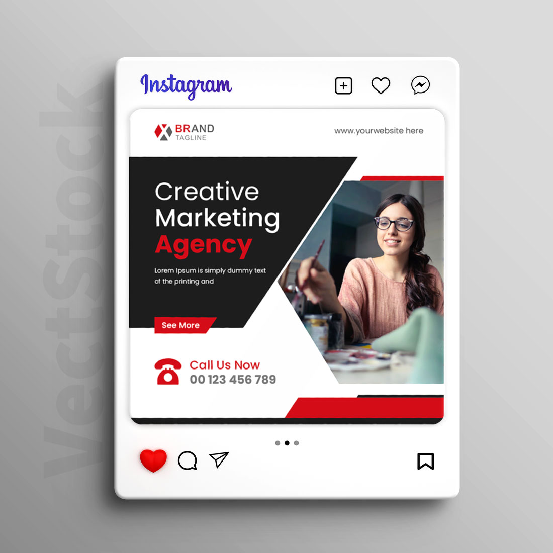 Digital marketing agency and corporate social media post template cover image.