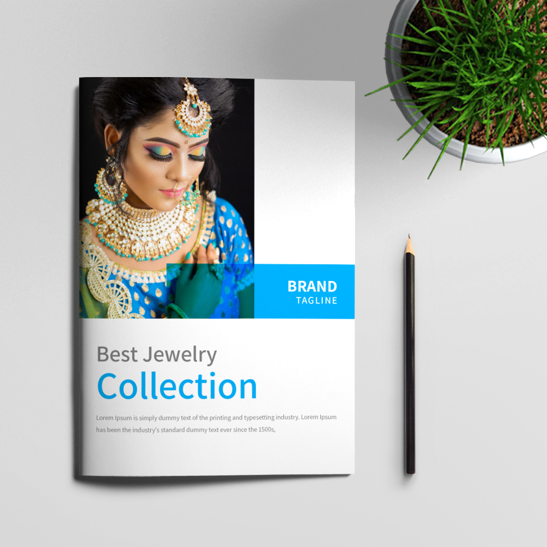 Jewelry Business Brochure Design Template cover image.