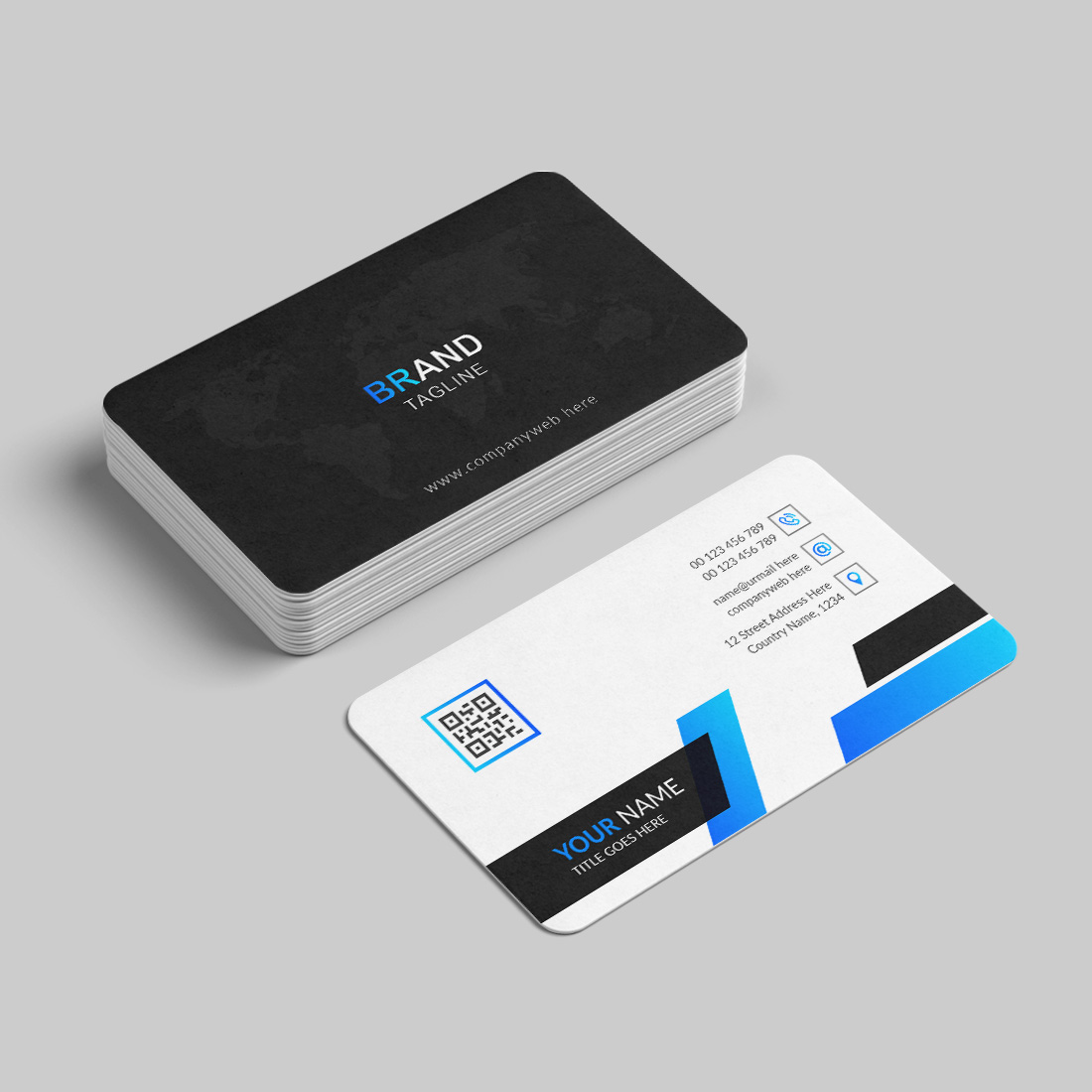 Clean and professional business card template preview image.