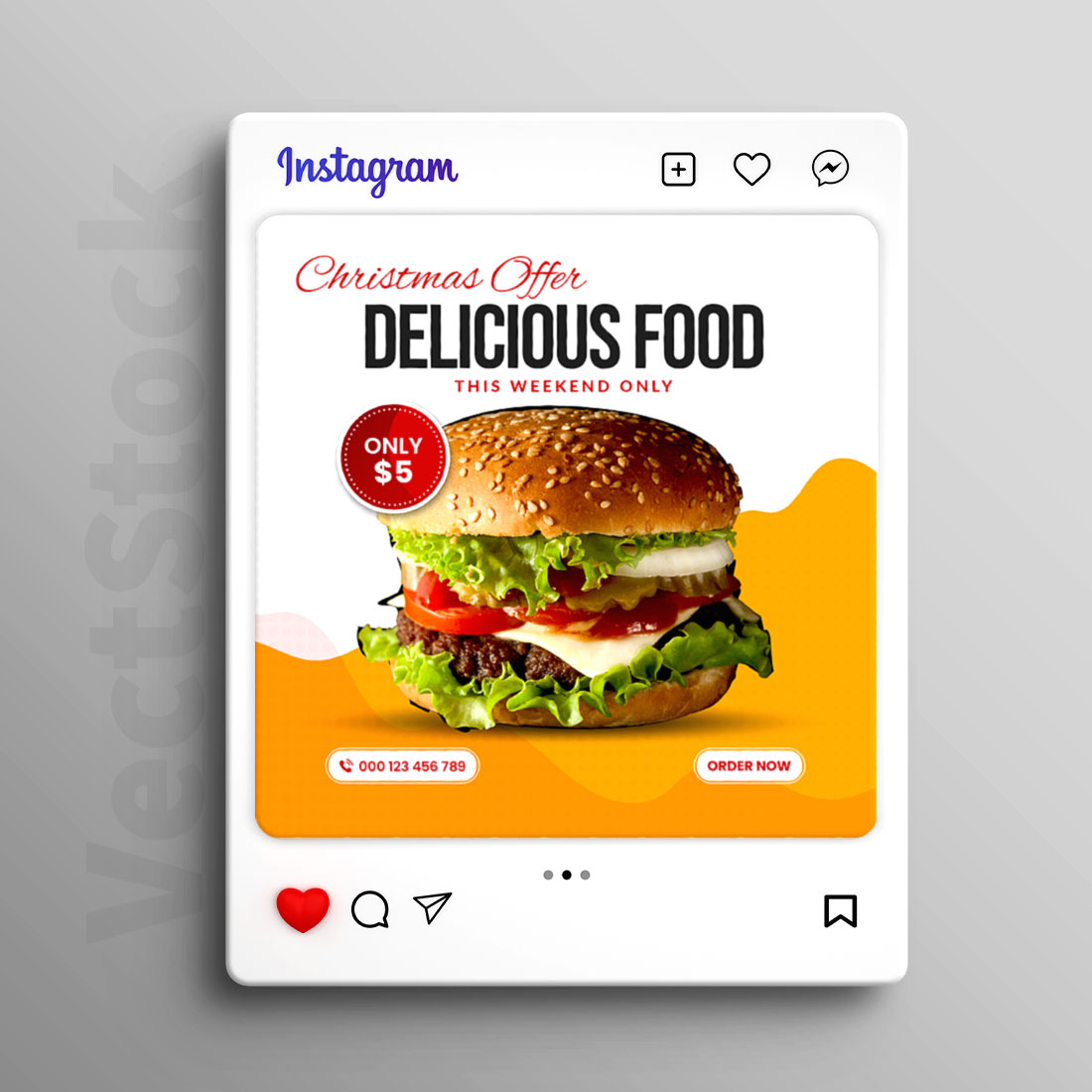 Special delicious food social media banner post template preview image.