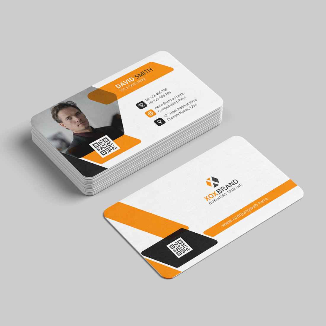 Modern business card design template preview image.