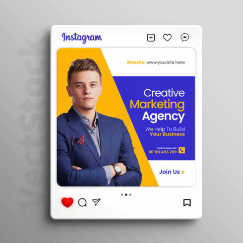 We are a creative agency and corporate business social media post banner design template cover image.