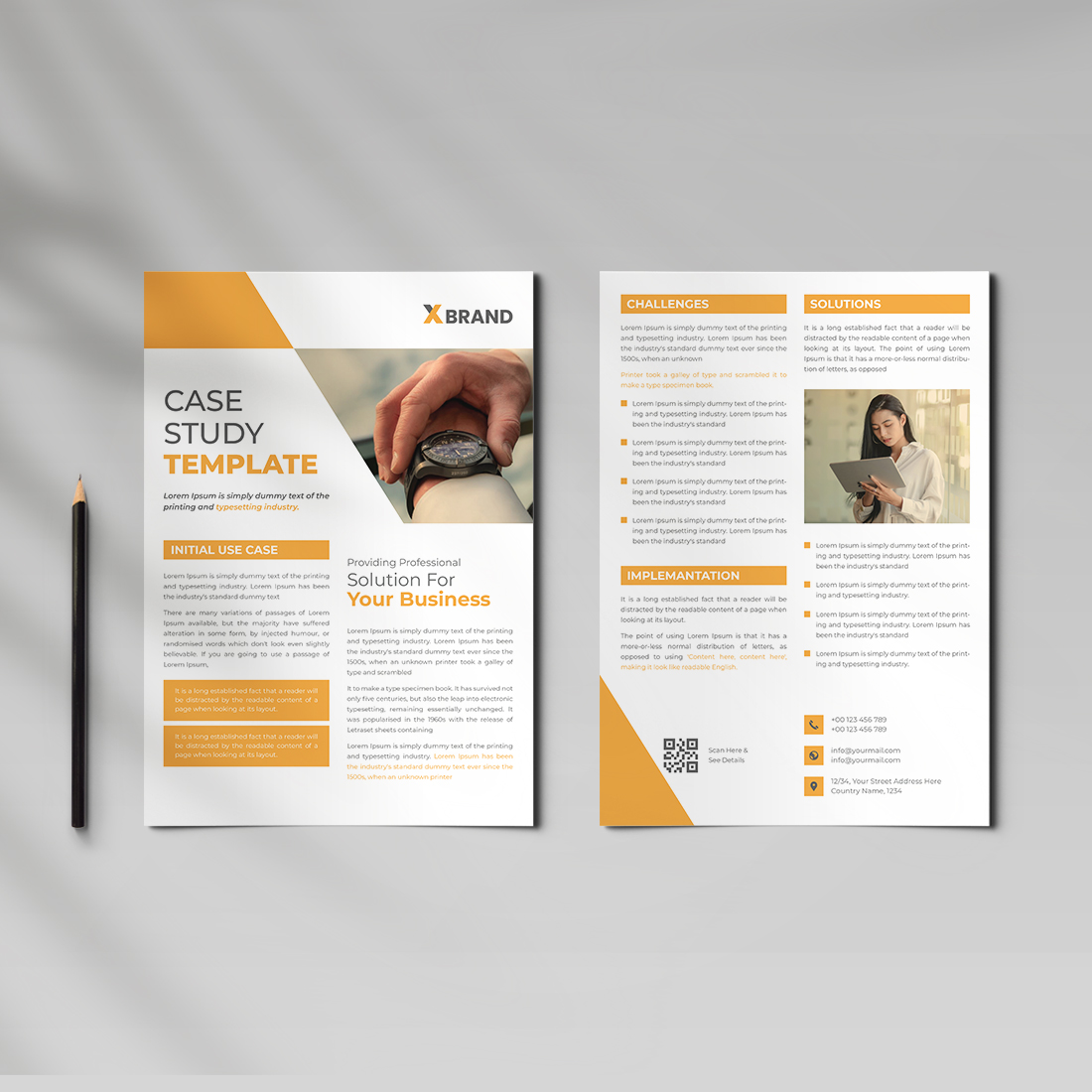 Business case study template cover image.