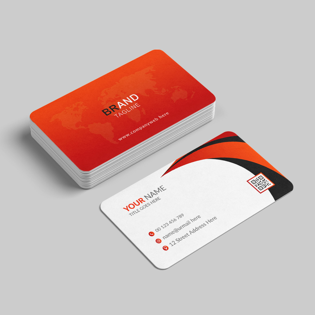 Professional and clean business card design preview image.