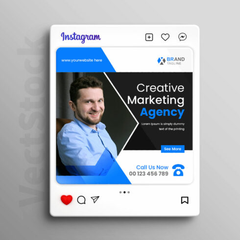 Digital marketing agency or corporate social media and instagram post template cover image.