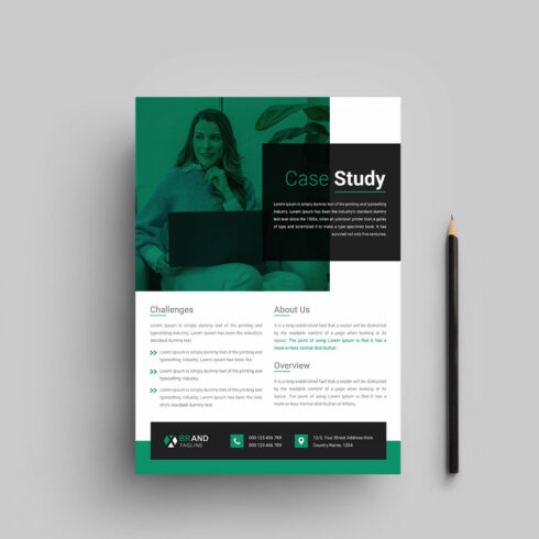 Case study flyer template cover image.