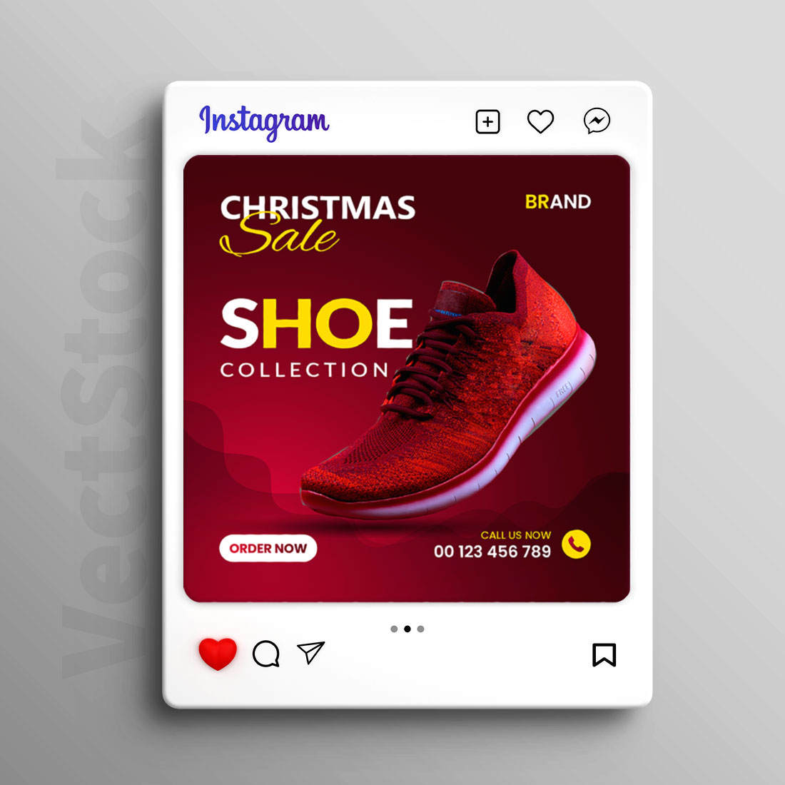 Christmas offer product sale social media Instagram post banner template preview image.