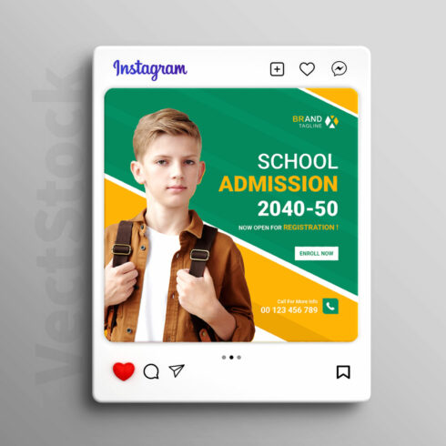 Admission social media post template cover image.