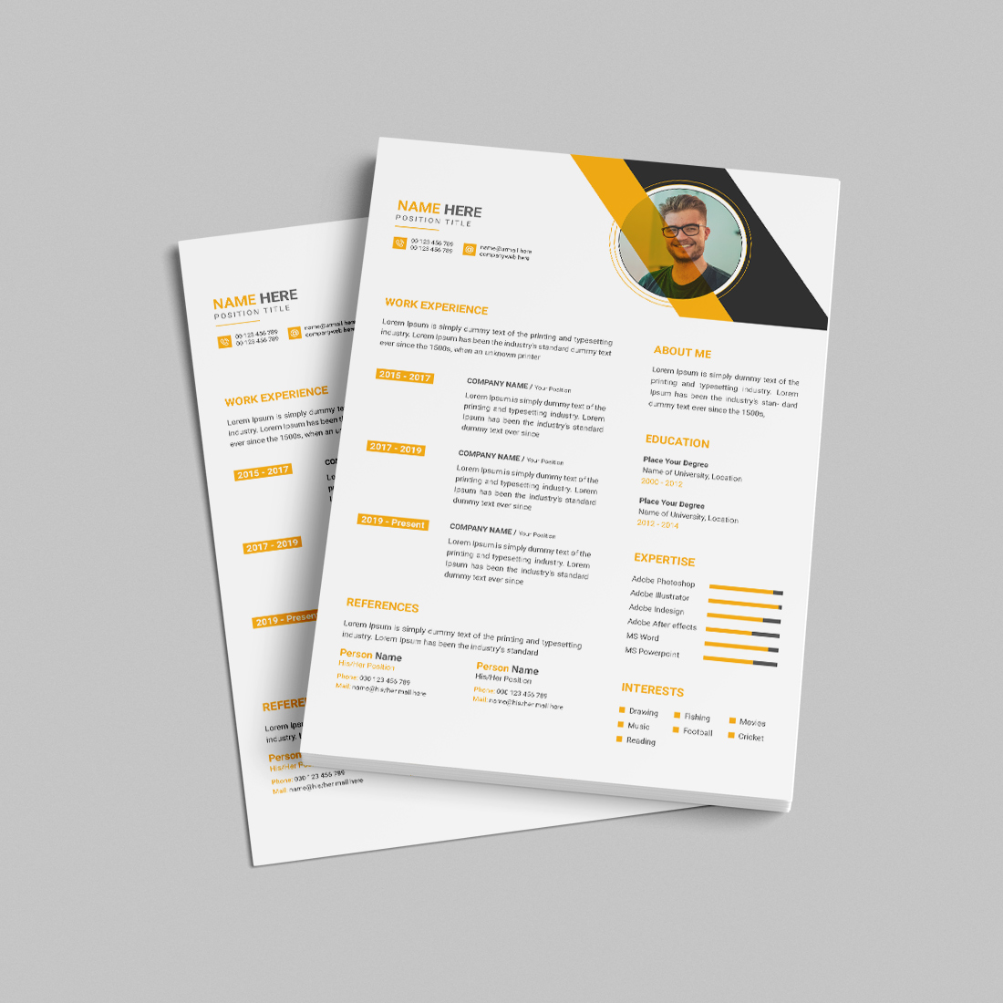 Resume template cover image.