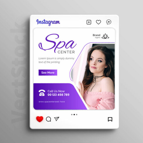 Spa social media post template cover image.