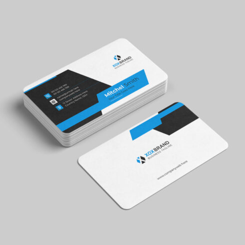 Clean and minimal business card design template cover image.