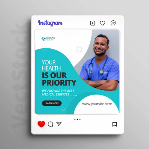 Medical social media Instagram post and banner cover image.