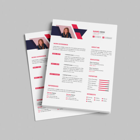 Resume or cv template cover image.