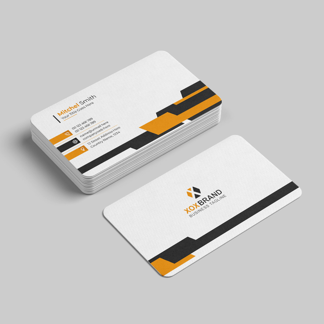 Modern business card design template preview image.