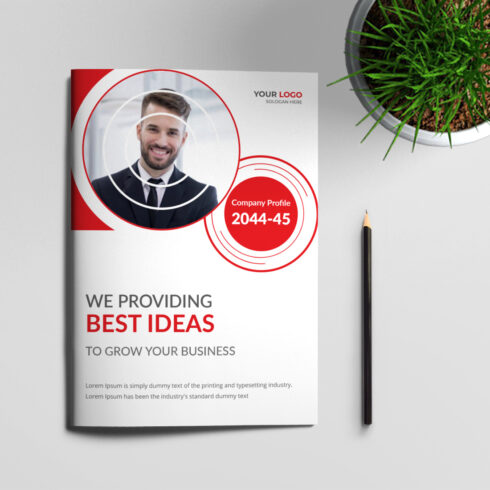Business Bi-fold Brochure Design Template cover image.