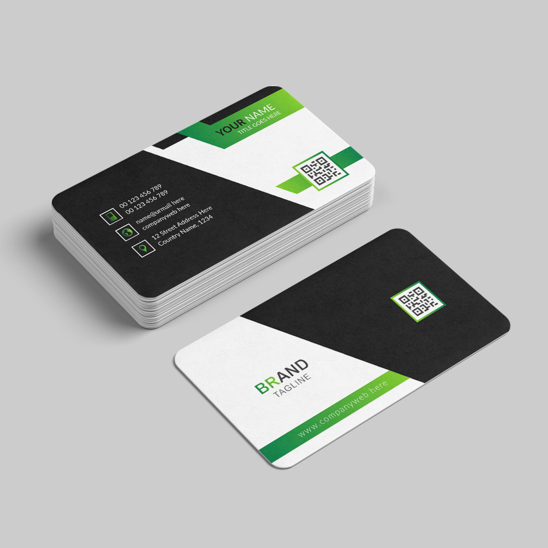 Professional and clean business card design preview image.