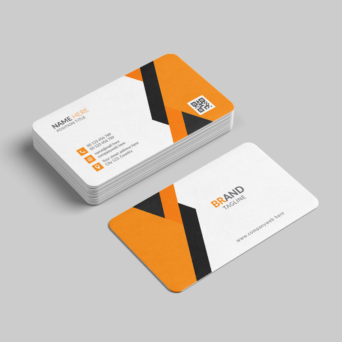 Professional and clean business card design template preview image.