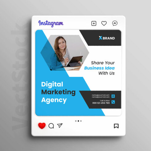 Business social media Instagram post and banner template design cover image.