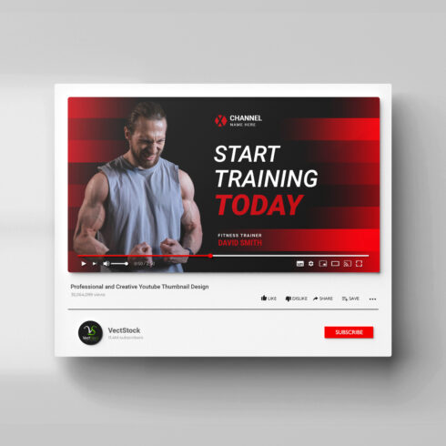Gym Youtube thumbnail and banner design template cover image.