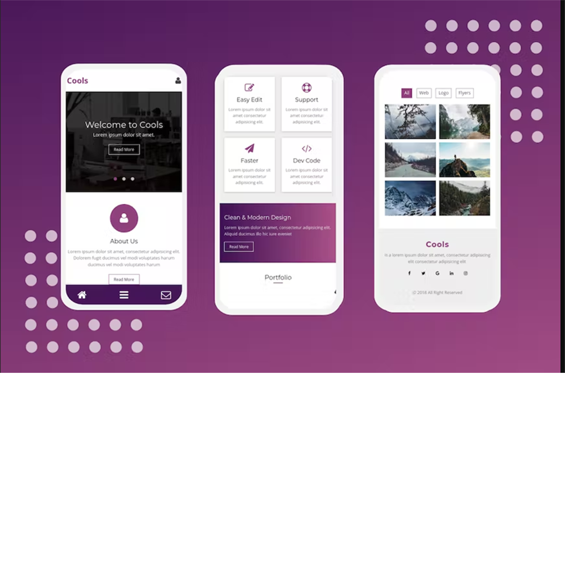 Free Cools A Clean Mobile Template cover image.