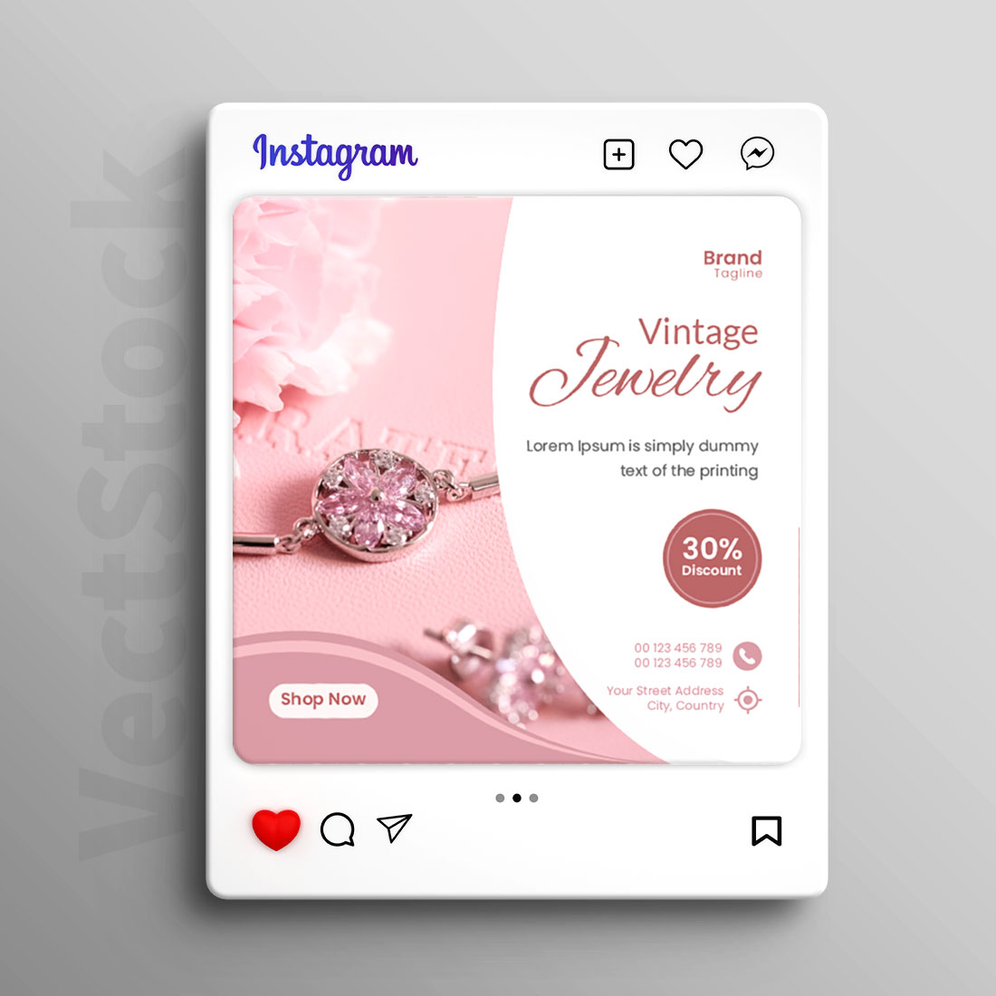 Jewelry social media instagram post cover image.