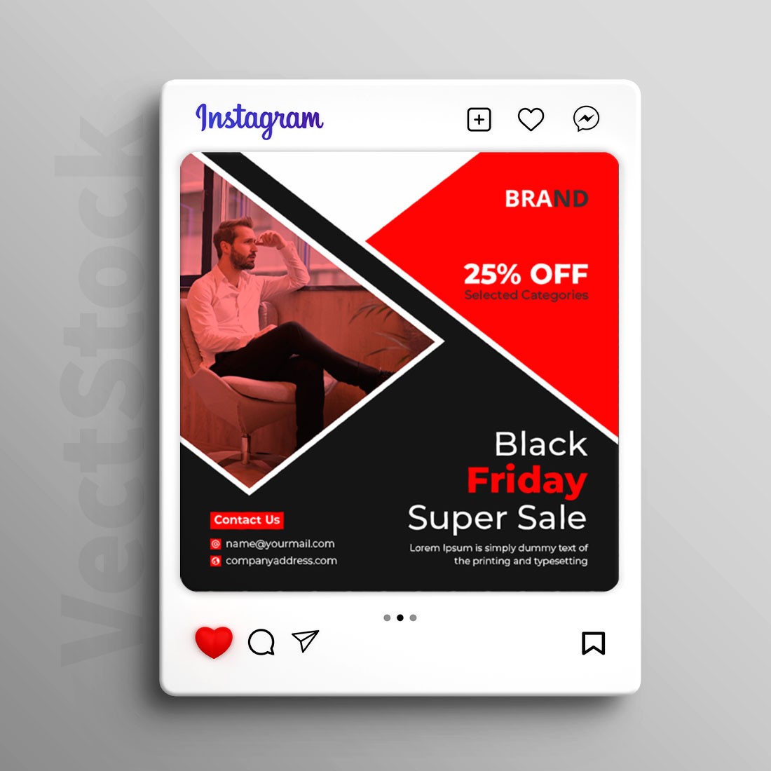 Black Friday sale social media Instagram post and banner template design cover image.