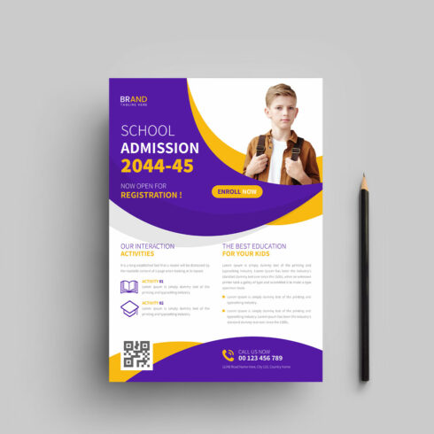 Back to school flyer design template cover image.